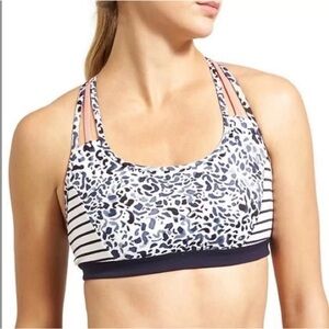 Athleta Animal Print Strappy‎ Sports Bra Size XS